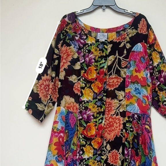 Jasmine by K.V.M Floral Sheer Maxi Dress Size Medium - Picture 4 of 10